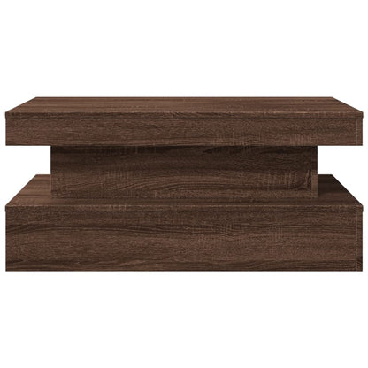 Salontafel Met Led-Verlichting 90X50X40 Cm bruin eikenkleur