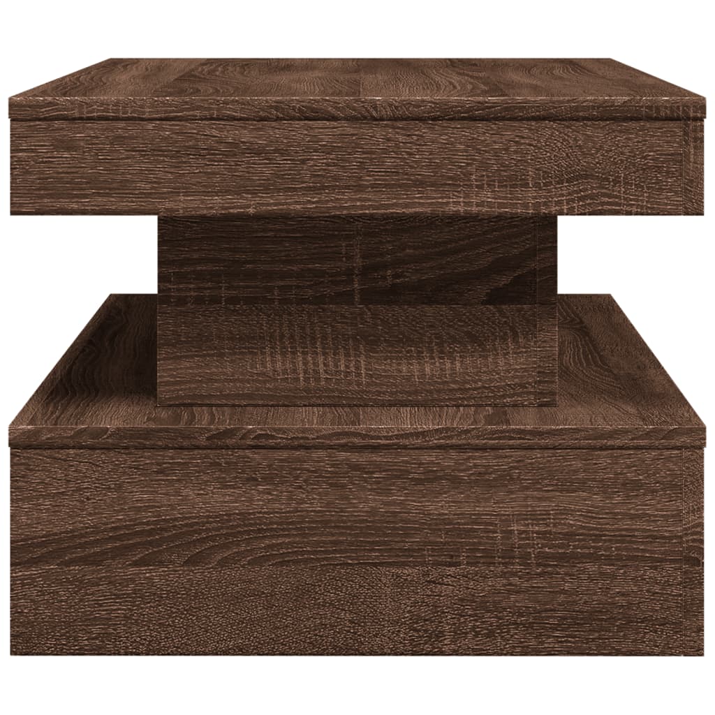 Salontafel Met Led-Verlichting 90X50X40 Cm bruin eikenkleur