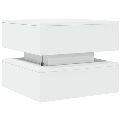 Salontafel met LED-verlichting 50x50x40 cm wit