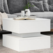 Salontafel 50x50x40 cm wit LED