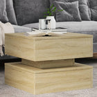 Coffee table with LED lighting 50x50x40 cm sonoma oak