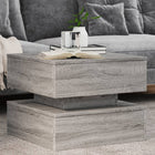Coffee table with LED lighting 50x50x40 cm grey Sonoma oak
