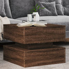 Coffee table with LED lighting 50x50x40 cm brown oak color