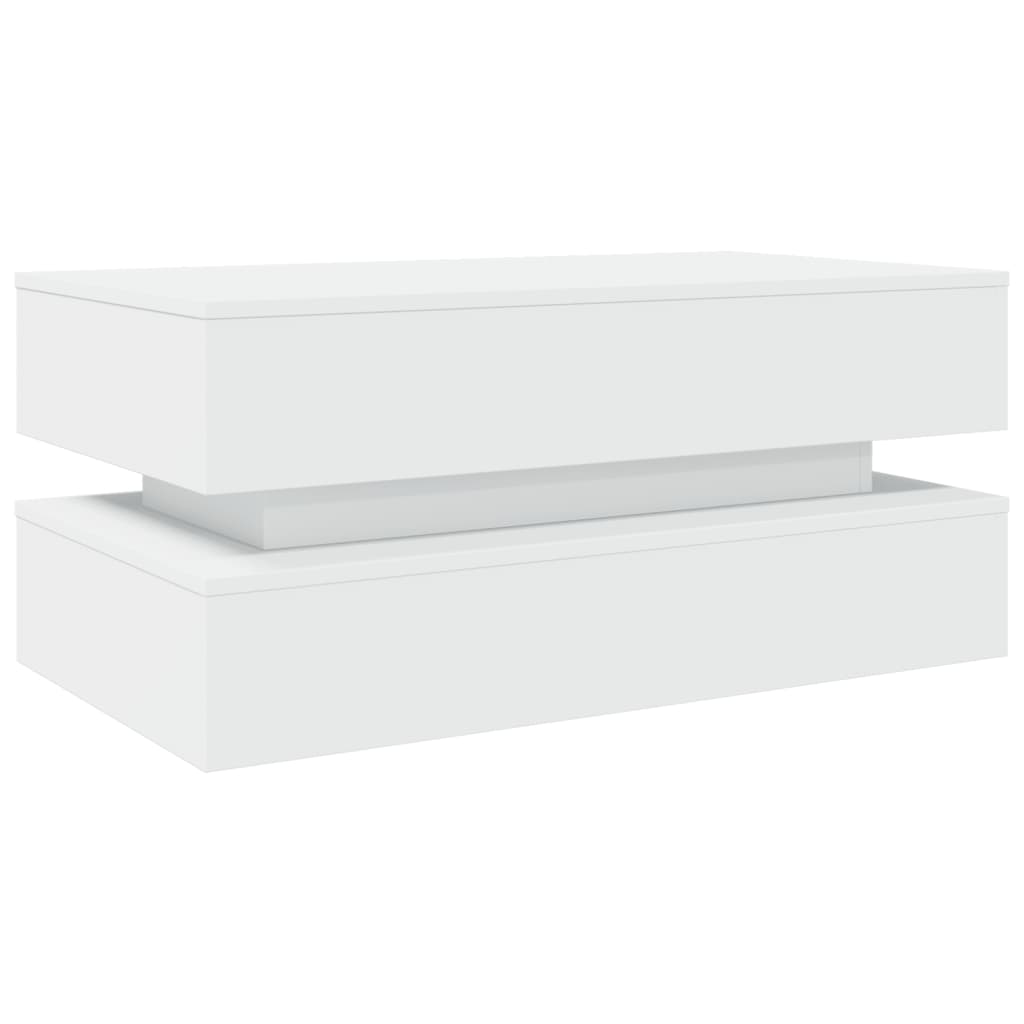 Salontafel Met Led-Verlichting Wit