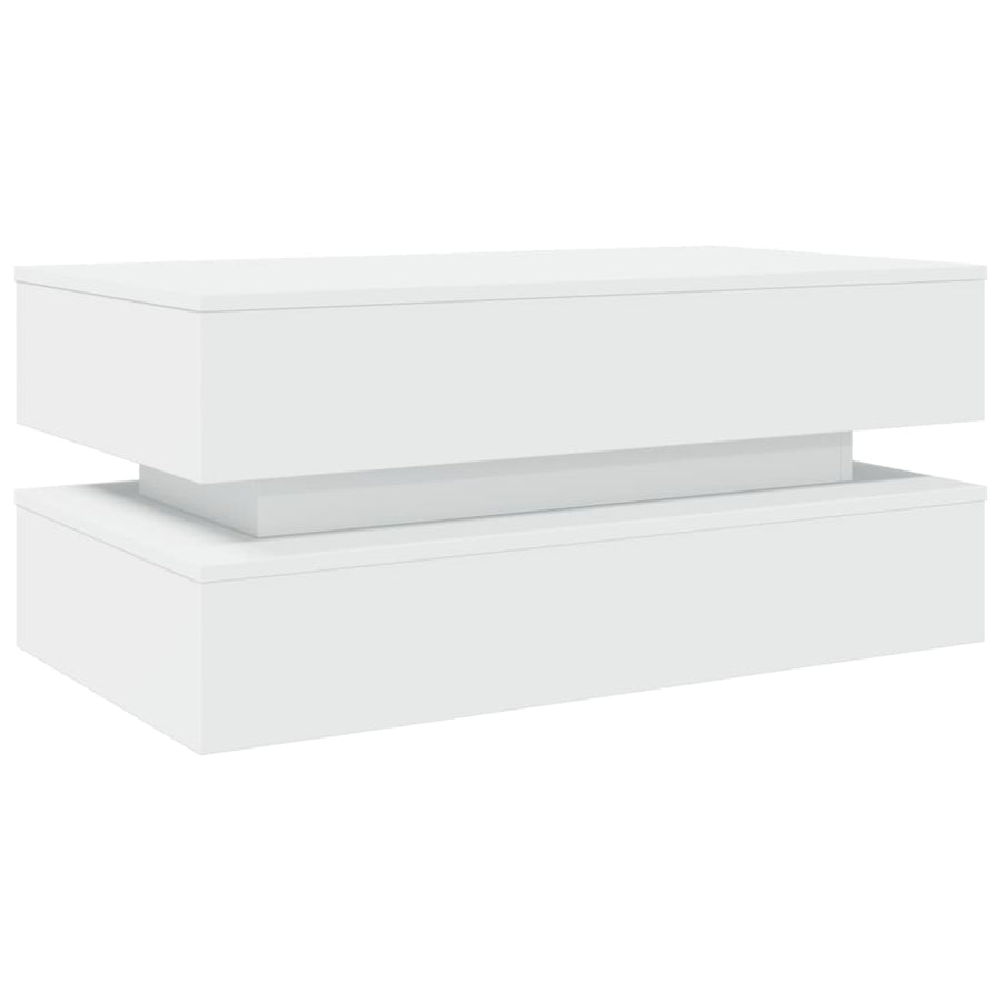 Salontafel Met Led-Verlichting Wit