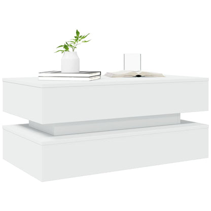Salontafel Met Led-Verlichting Wit