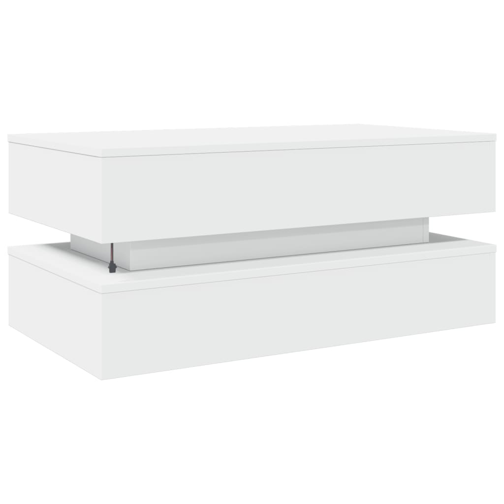 Salontafel Met Led-Verlichting Wit
