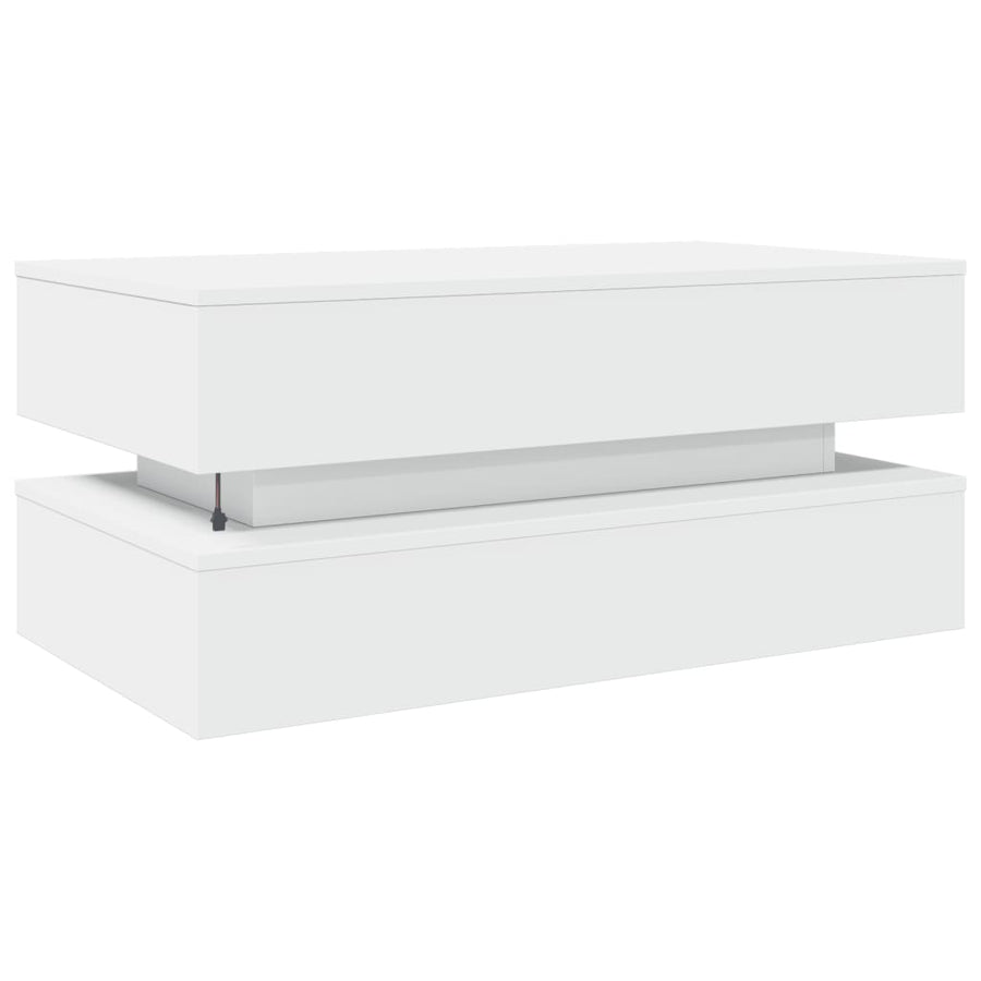 Salontafel Met Led-Verlichting Wit