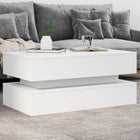 Coffee table with LED lighting 90x50x40 cm white