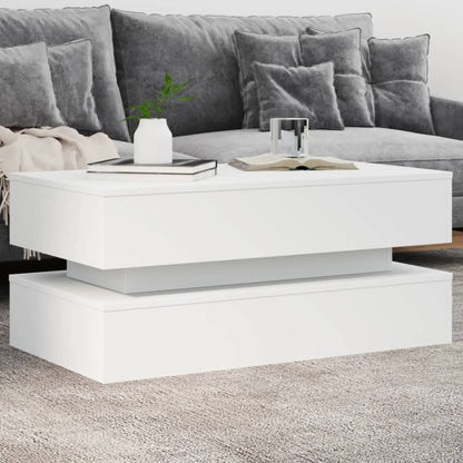Salontafel Met Led-Verlichting Wit