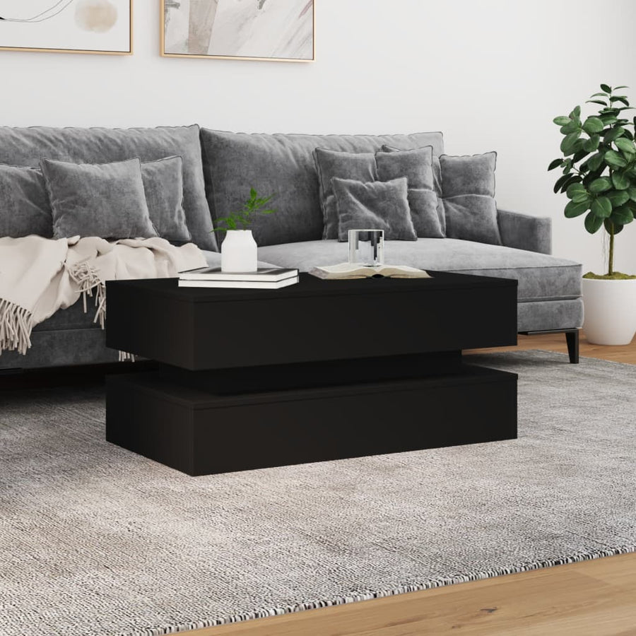 Salontafel Met Led-Verlichting Zwart