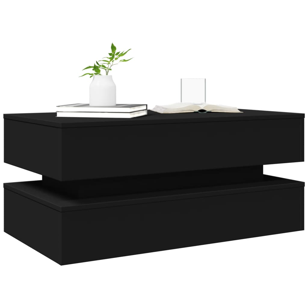 Salontafel Met Led-Verlichting Zwart