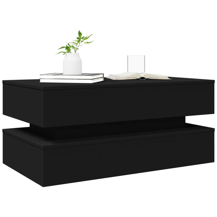 Salontafel Met Led-Verlichting Zwart