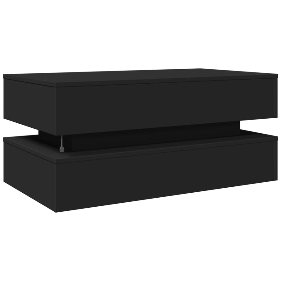 Salontafel Met Led-Verlichting Zwart