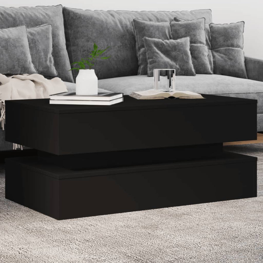 Salontafel Met Led-Verlichting Zwart