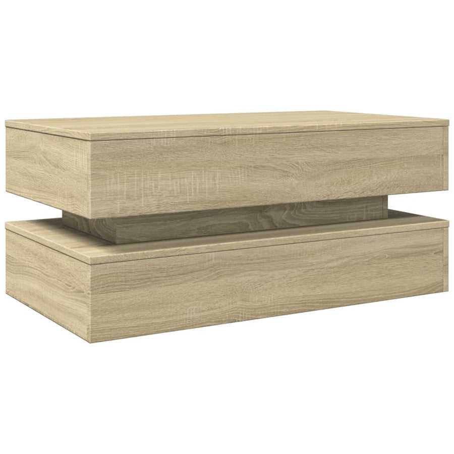 Salontafel Met Led-Verlichting Kleurig Sonoma eiken