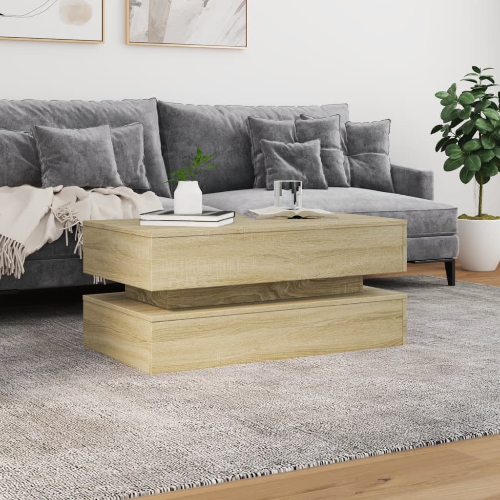 Salontafel Met Led-Verlichting Kleurig Sonoma eiken