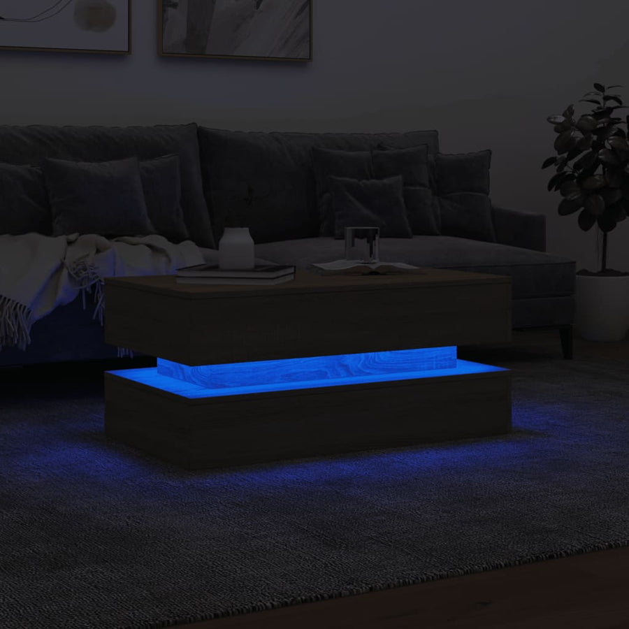 Salontafel Met Led-Verlichting Kleurig Sonoma eiken