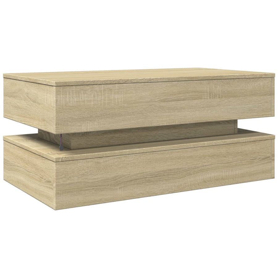 Salontafel Met Led-Verlichting Kleurig Sonoma eiken
