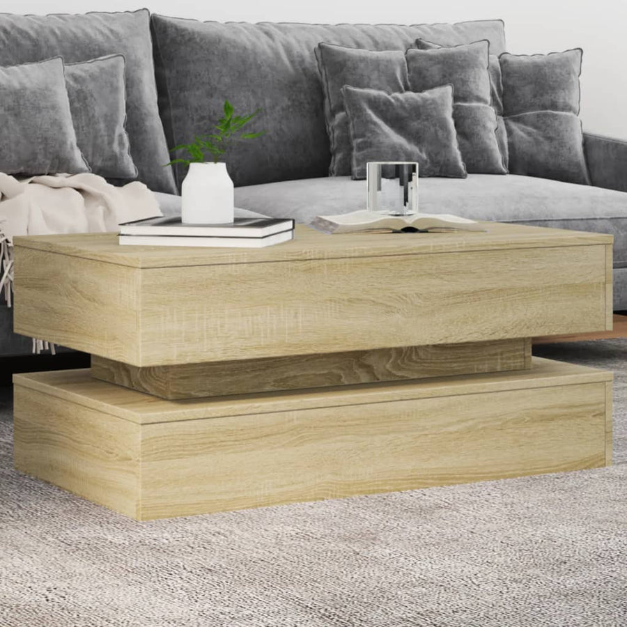 Salontafel Met Led-Verlichting Kleurig Sonoma eiken