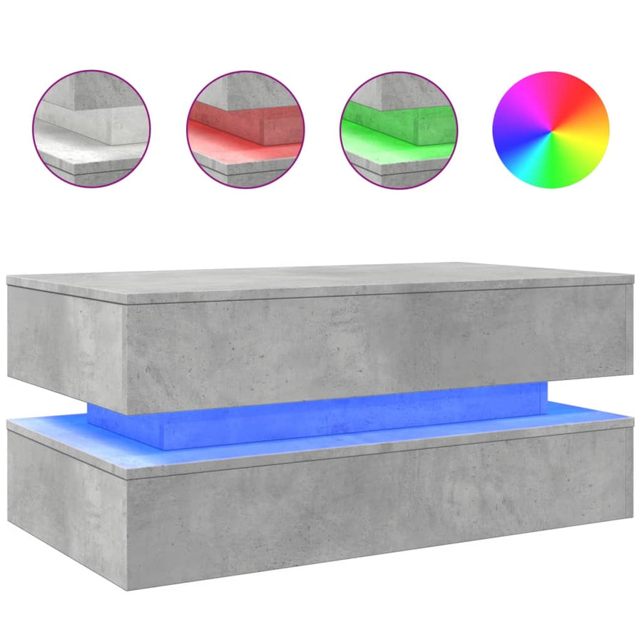 Salontafel Met Led-Verlichting Betongrijs
