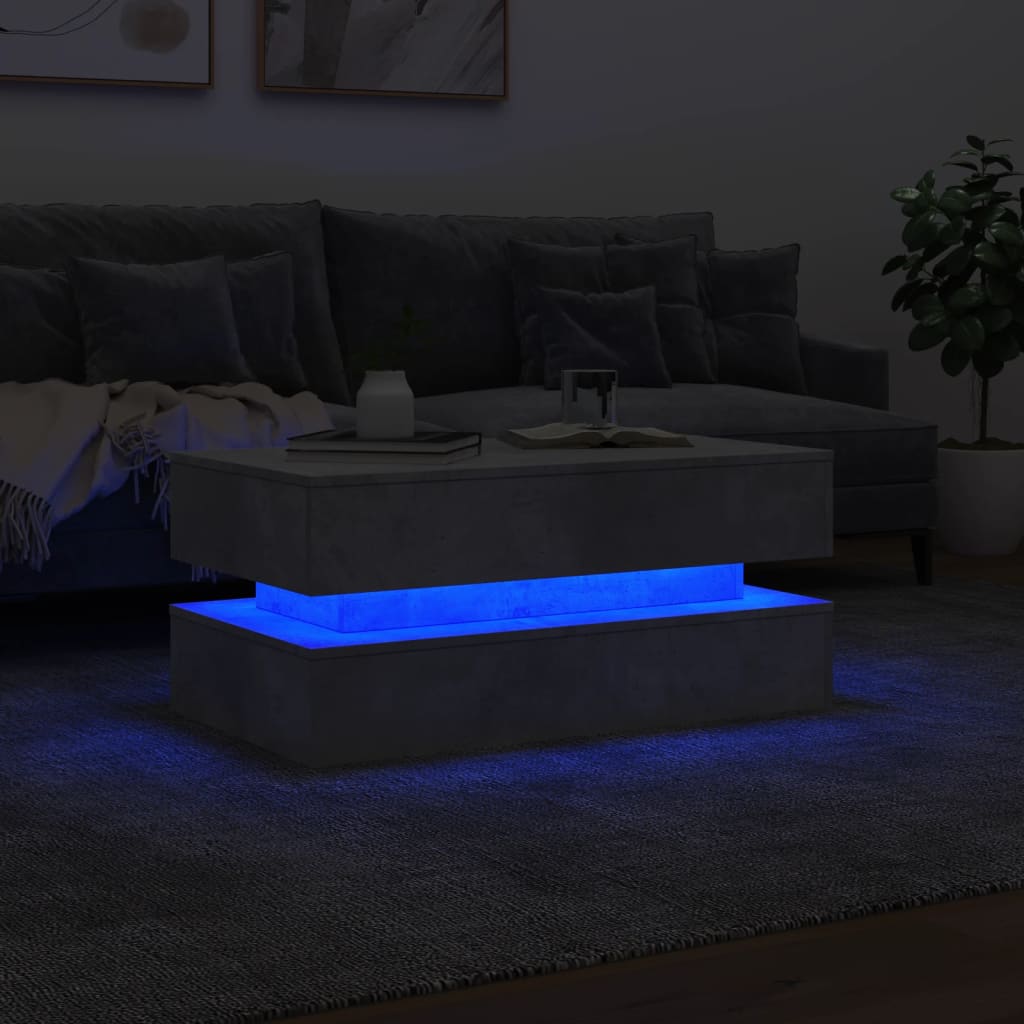 Salontafel Met Led-Verlichting Betongrijs