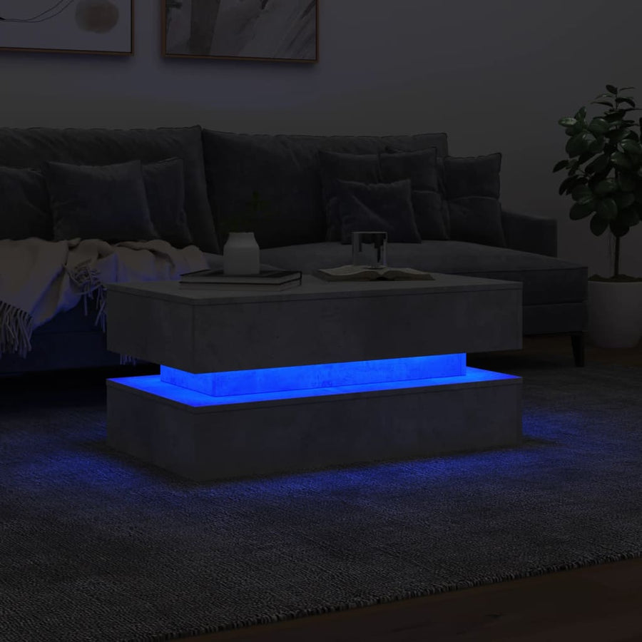 Salontafel Met Led-Verlichting Betongrijs