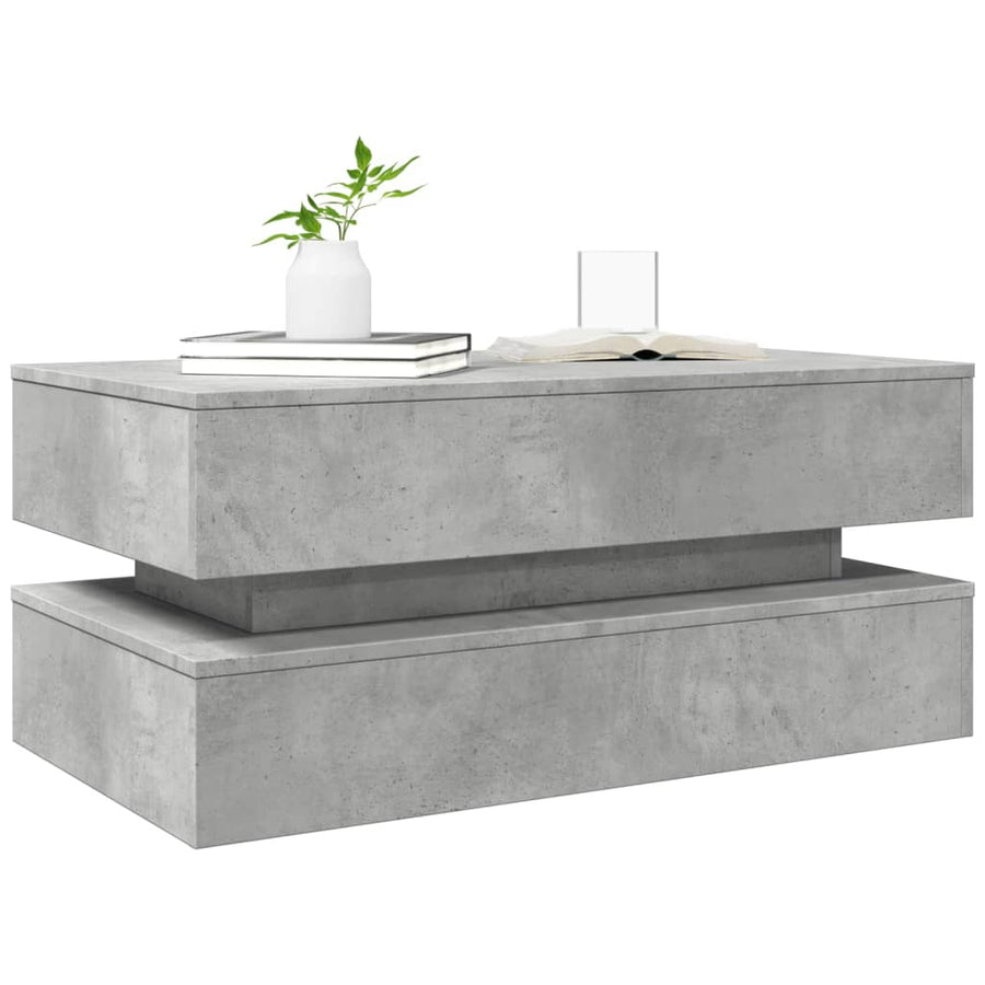 Salontafel Met Led-Verlichting Betongrijs