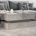 Coffee table with LED lighting 90x50x40 cm concrete grey