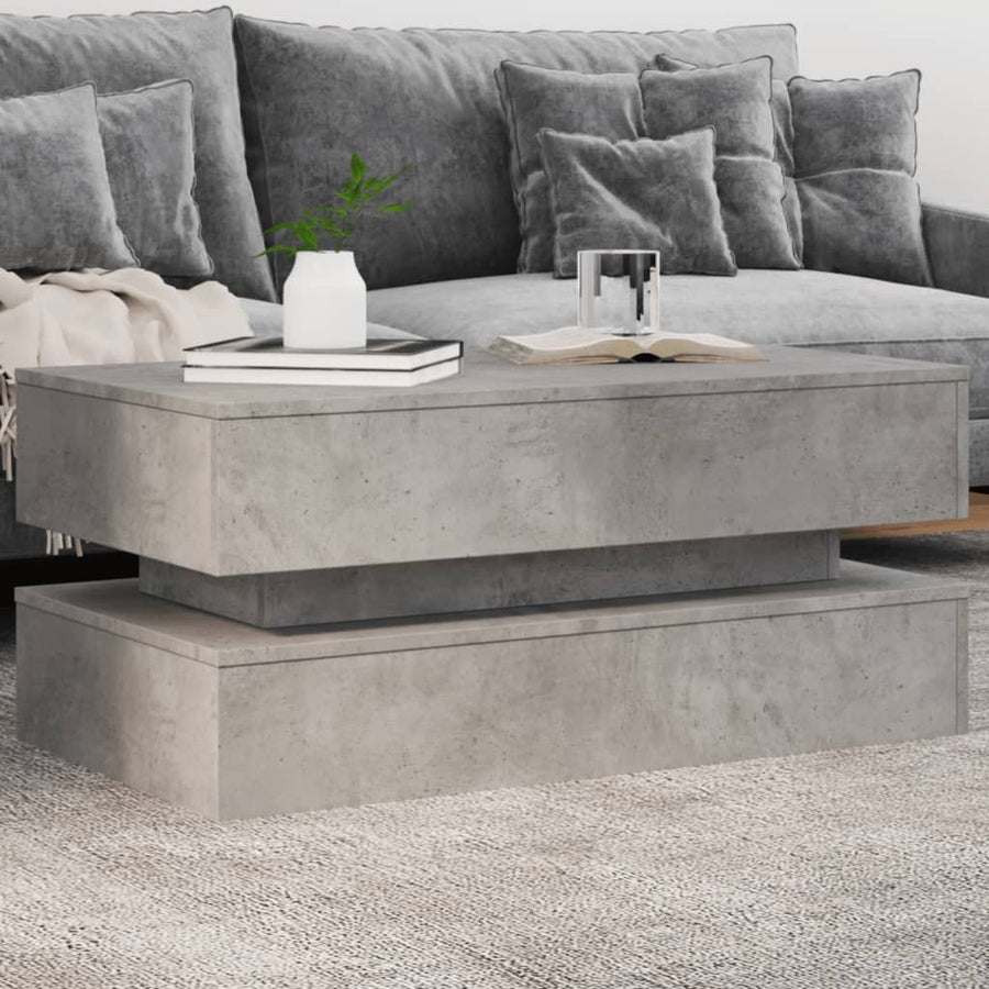 Salontafel Met Led-Verlichting Betongrijs