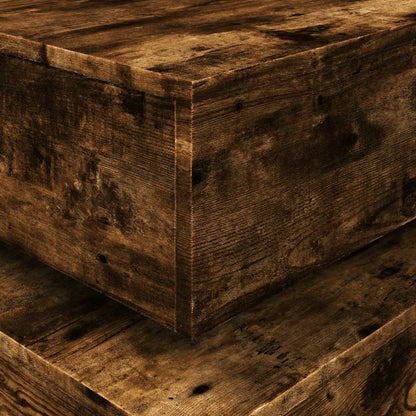 Salontafel Met Led-Verlichting Kleurig Gerookt eiken