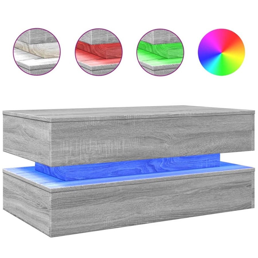 Salontafel Met Led-Verlichting Eiken Grijs sonoma