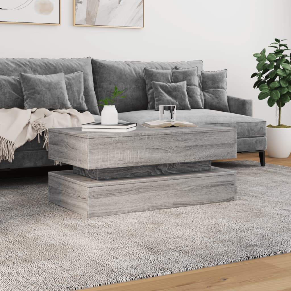 Salontafel Met Led-Verlichting Eiken Grijs sonoma