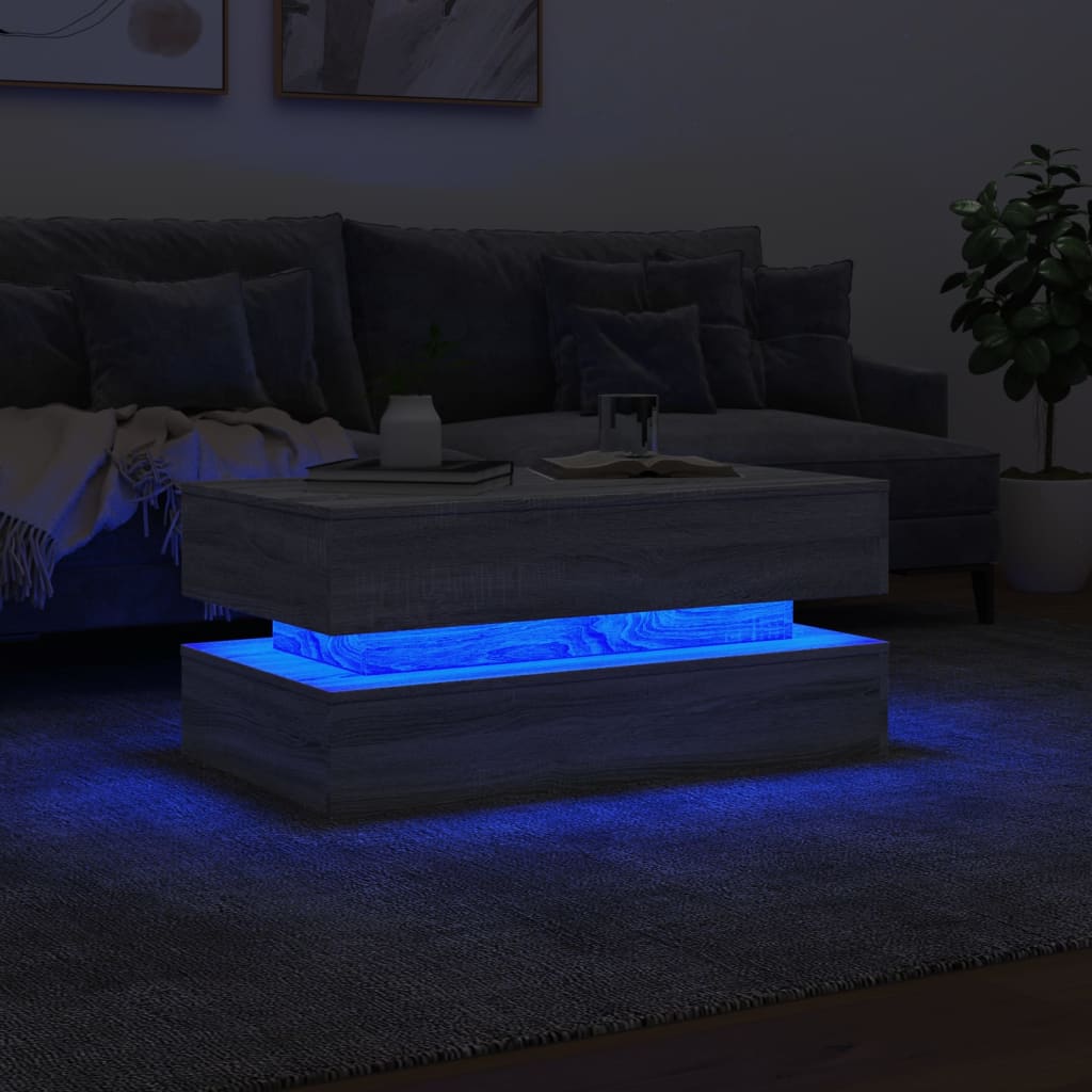 Salontafel Met Led-Verlichting Eiken Grijs sonoma