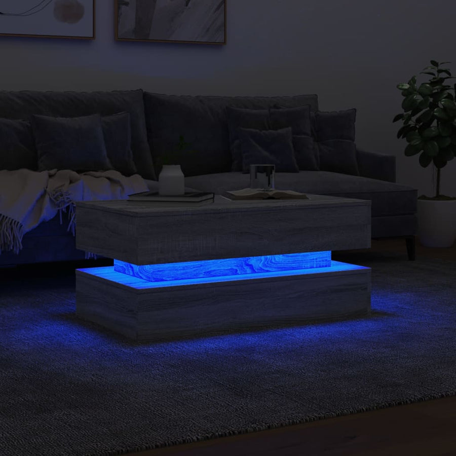 Salontafel Met Led-Verlichting Eiken Grijs sonoma