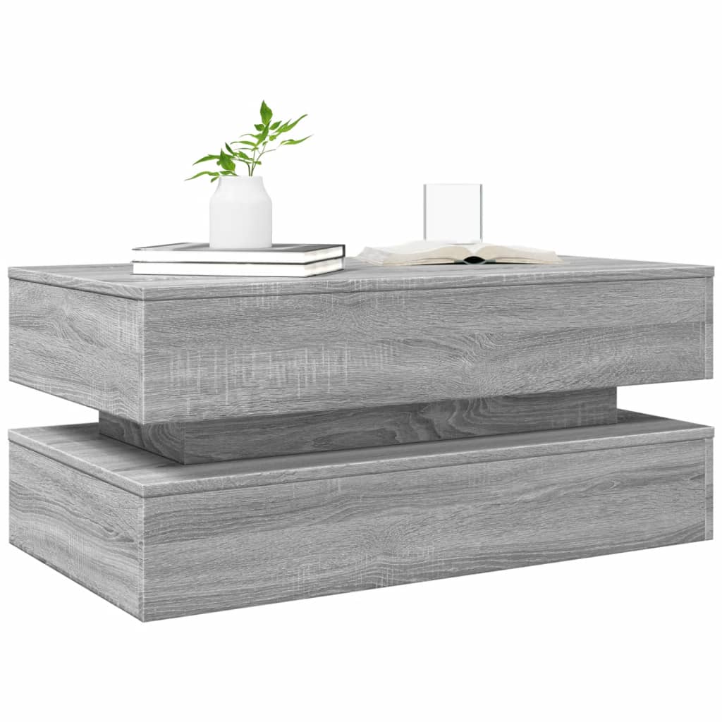 Salontafel Met Led-Verlichting Eiken Grijs sonoma