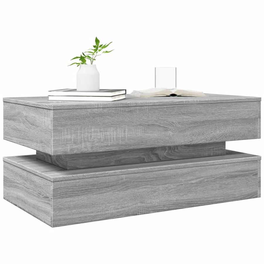 Salontafel Met Led-Verlichting Eiken Grijs sonoma