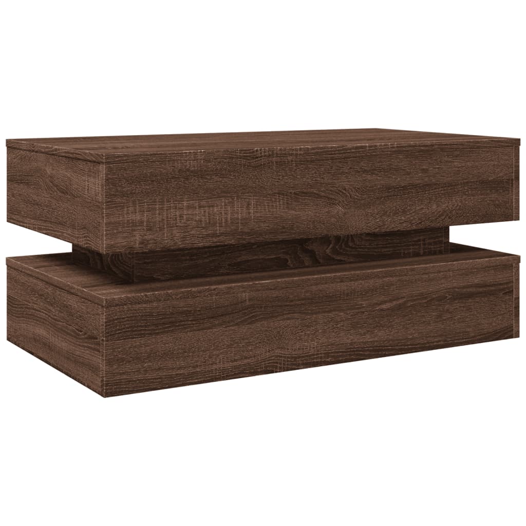 Salontafel Met Led-Verlichting Bruineikenkleurig bruin eikenkleur