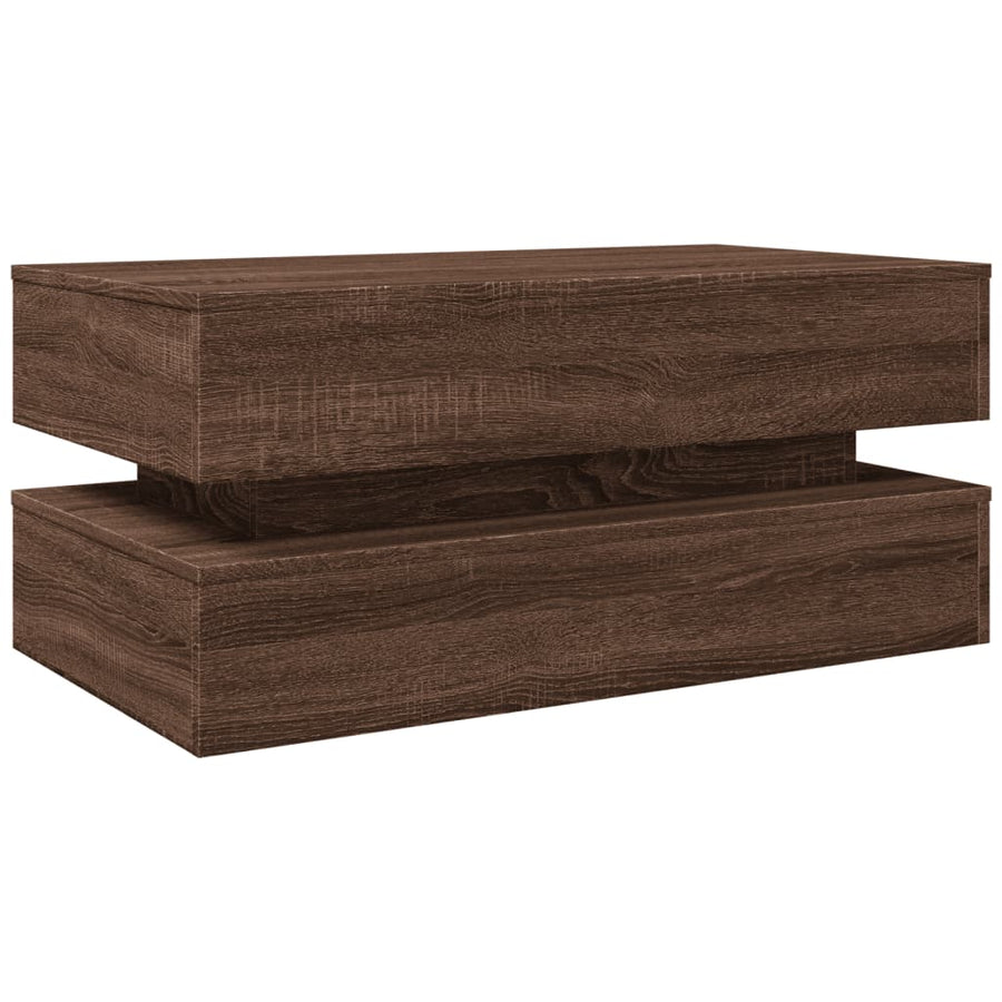 Salontafel Met Led-Verlichting Bruineikenkleurig bruin eikenkleur