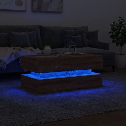 Salontafel Met Led-Verlichting Bruineikenkleurig bruin eikenkleur