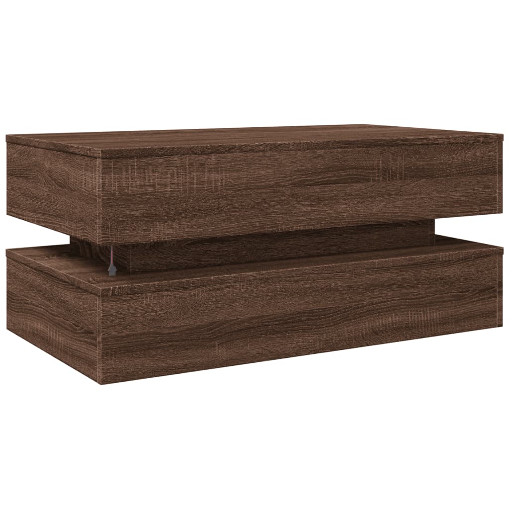 Salontafel Met Led-Verlichting Bruineikenkleurig bruin eikenkleur
