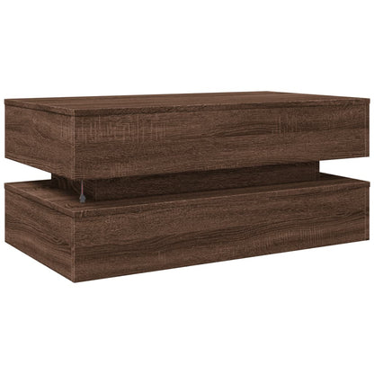 Salontafel Met Led-Verlichting Bruineikenkleurig bruin eikenkleur