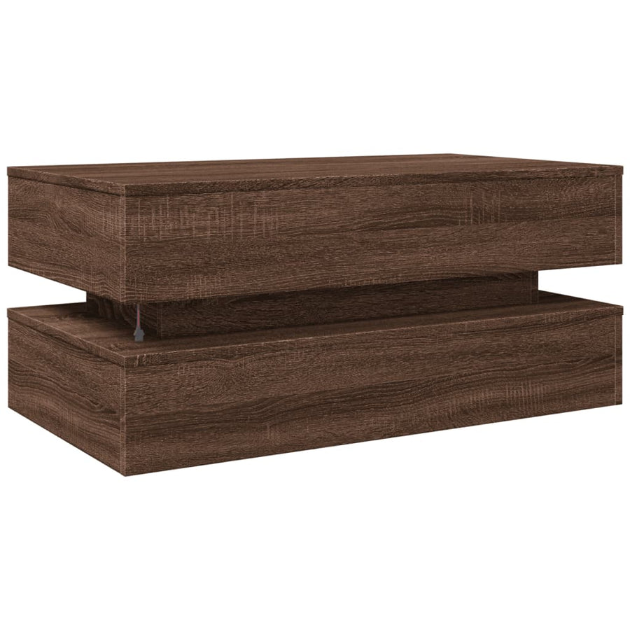 Salontafel Met Led-Verlichting Bruineikenkleurig bruin eikenkleur