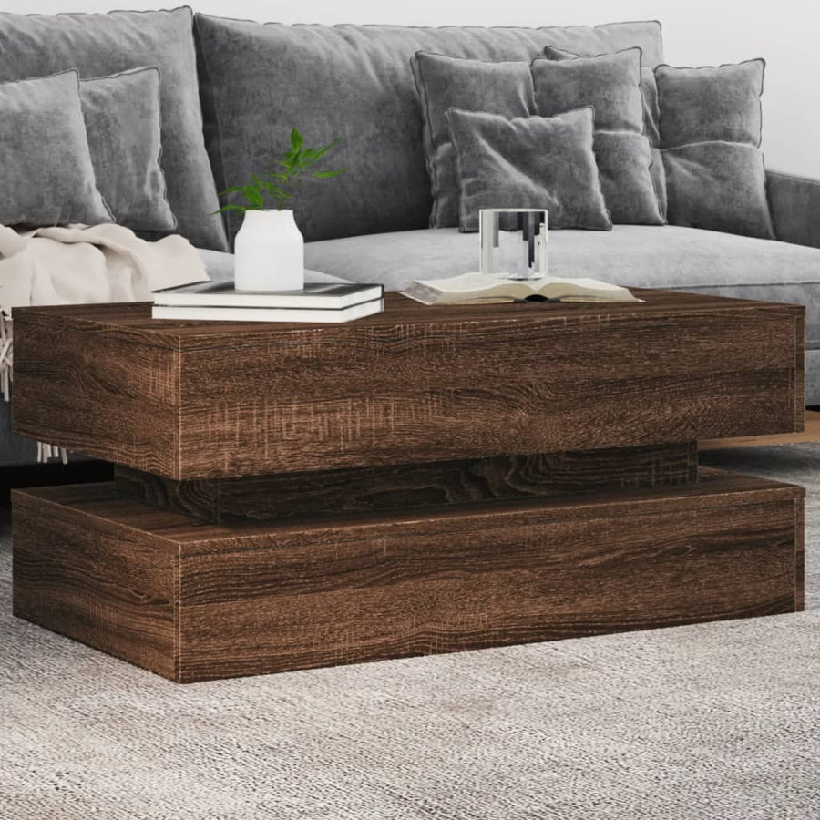 Salontafel Met Led-Verlichting Bruineikenkleurig bruin eikenkleur