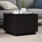 Coffee table with LED lighting 50x50x40 cm black