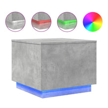 Salontafel met LED-verlichting 50x50x40 cm betongrijs