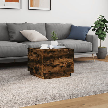 Salontafel met metalen poten 50x50x40 cm gerookt eikenkleurig