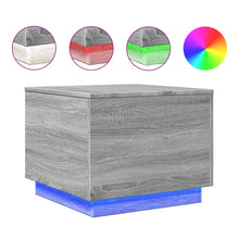 Salontafel met LED-verlichting 50x50x40 cm grijs sonoma eiken