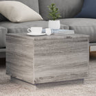 Coffee table with LED lighting 50x50x40 cm grey Sonoma oak