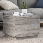 Salontafel 50x50x40 cm grijs sonoma eiken met LED
